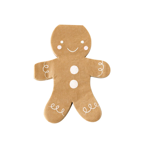 GINGERBREAD MAN SHAPED NAPKIN - 24 napkins