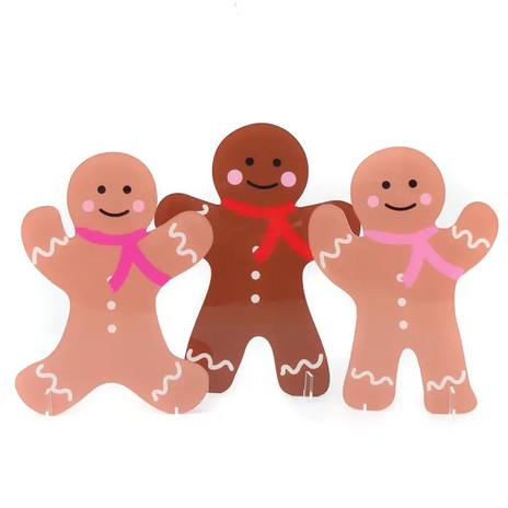 Acrylic Gingerbread Men Standing Decor For Christmas