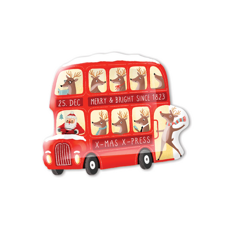 DER1041 - DEAR RODOLPH BUS SHAPED PAPER PLATE