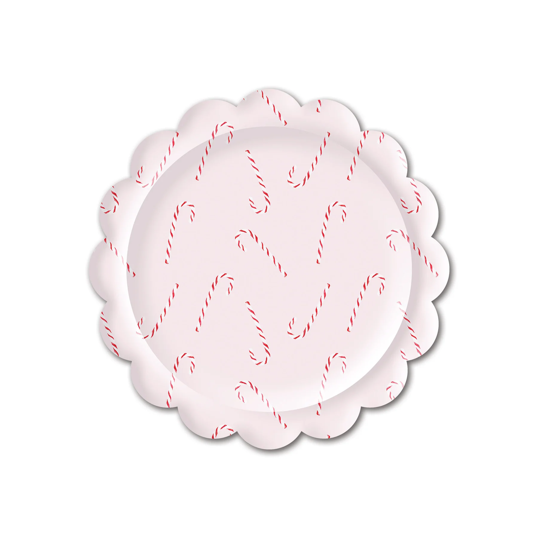 WHM1042 - WHIMSY SANTA SCATTERED CANDY CANE PAPER PLATE