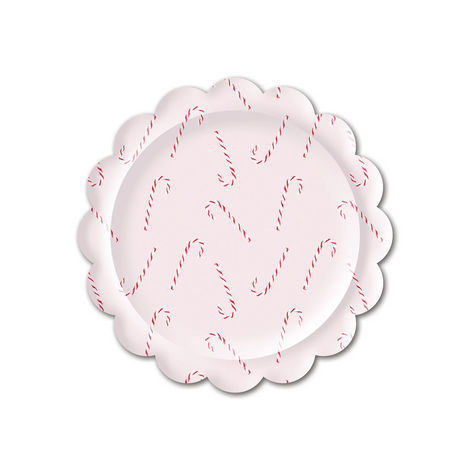 WHM1042 - WHIMSY SANTA SCATTERED CANDY CANE PAPER PLATE