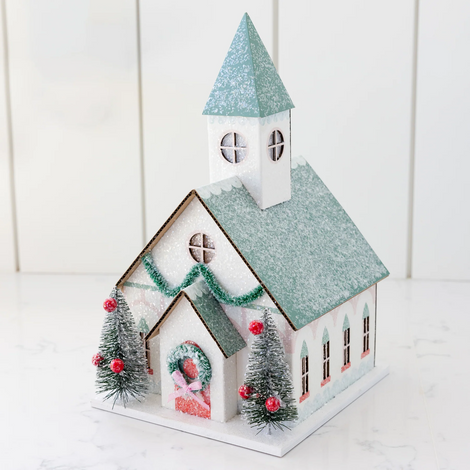 VIL1050 - VILLAGE CHRISTMAS PAPER CHURCH DECORATION