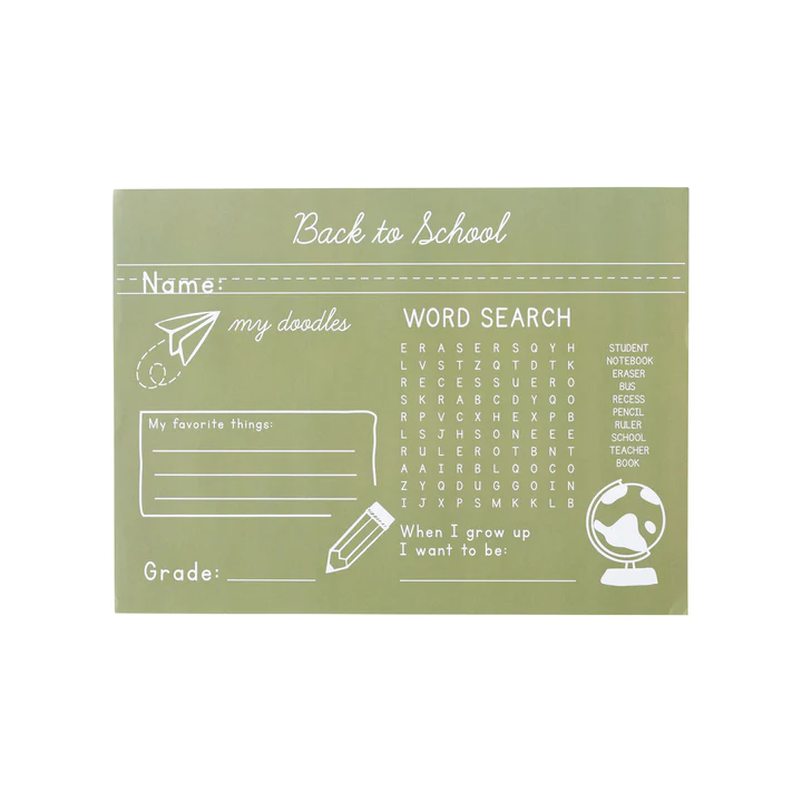 Occasions by Shakira Back to School Green Chalkboard Paper Placemats (12)