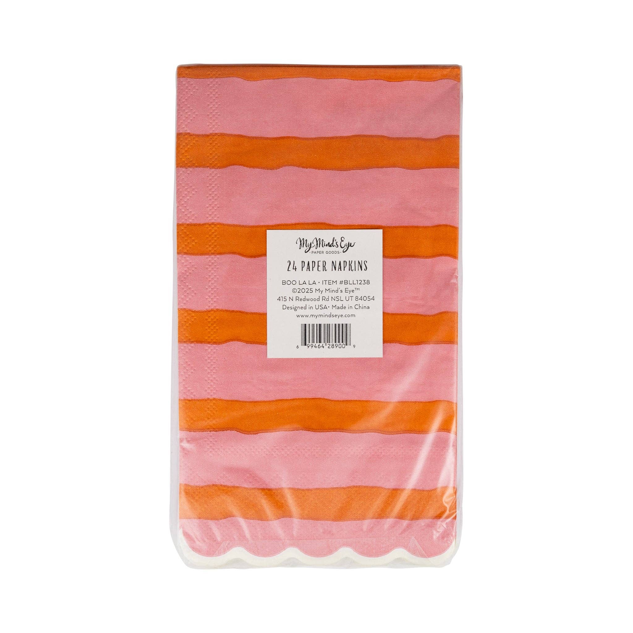 BLL1238 - Pink & Orange Boo La La Dinner Napkin
