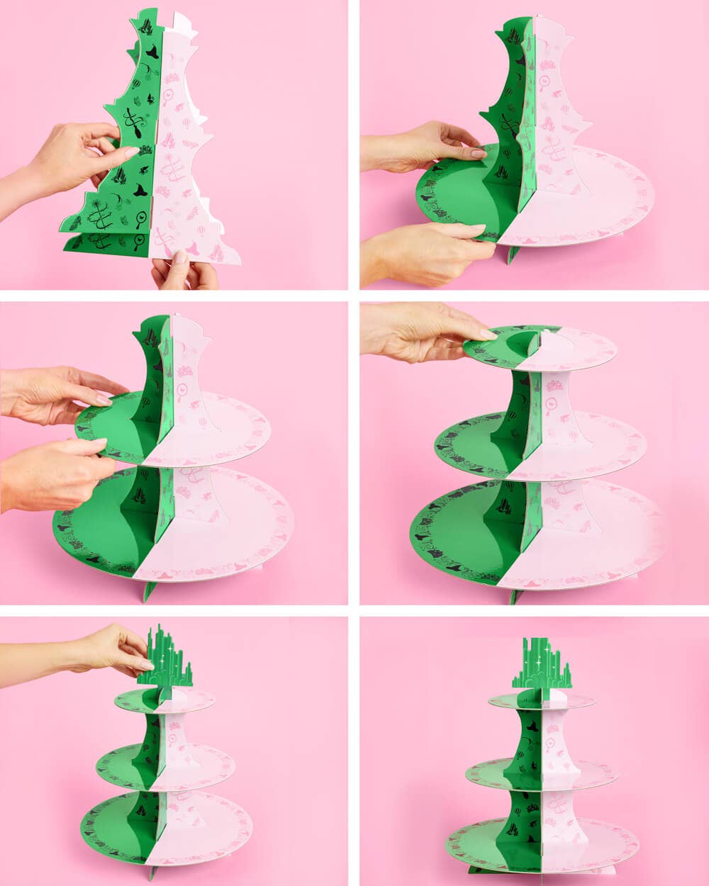 Emerald City Cupcake Tower - 3 tiered display, witch dessert