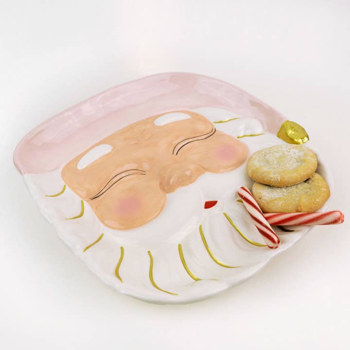 PREORDER: Pink Santa Dessert Plate