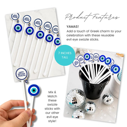 Evil Eye Swizzle Stick Set of 6 - Eye