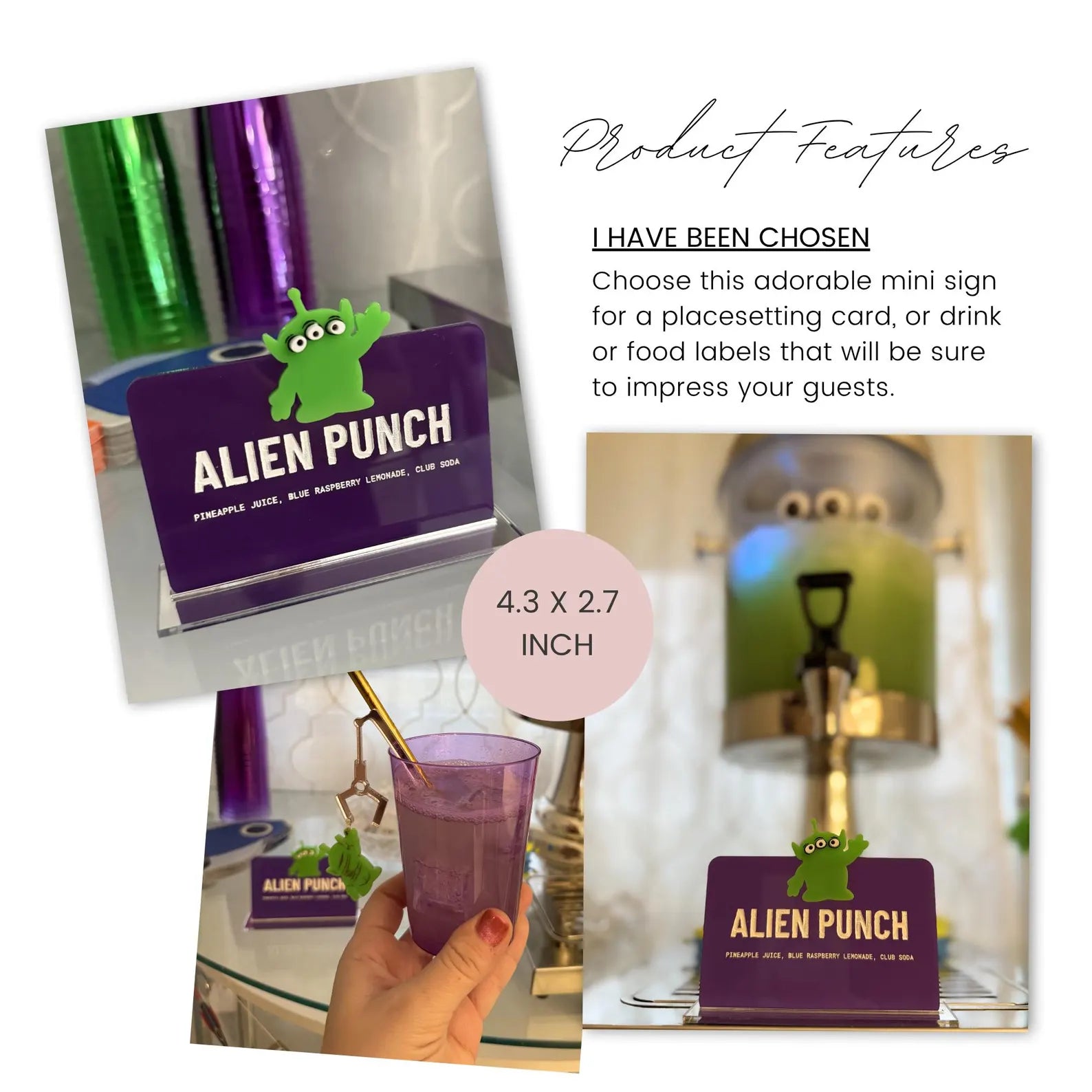 Pizza Planet Alien Mini Sign l Toy Story Inspired Party