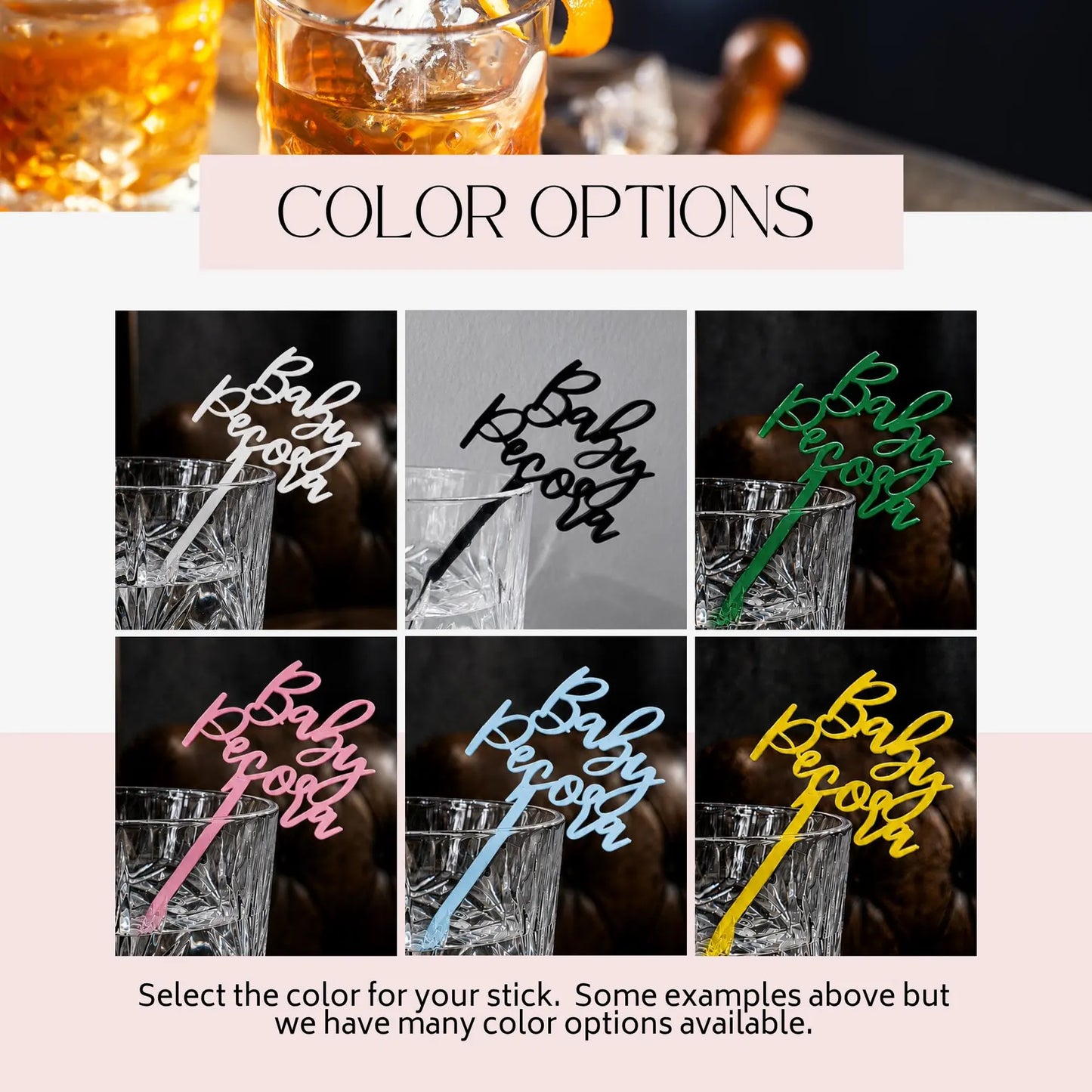 Custom Name Swizzle Stick: Diaper Party Cocktail Drink Stirrer