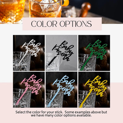 Custom Name Swizzle Stick: Diaper Party Cocktail Drink Stirrer