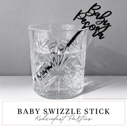 Custom Name Swizzle Stick: Diaper Party Cocktail Drink Stirrer