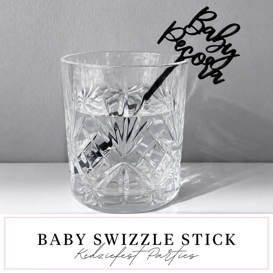 Custom Name Swizzle Stick: Diaper Party Cocktail Drink Stirrer