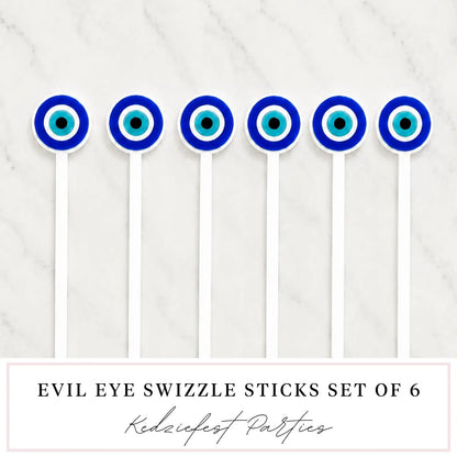 Evil Eye Swizzle Stick Set of 6 - Eye