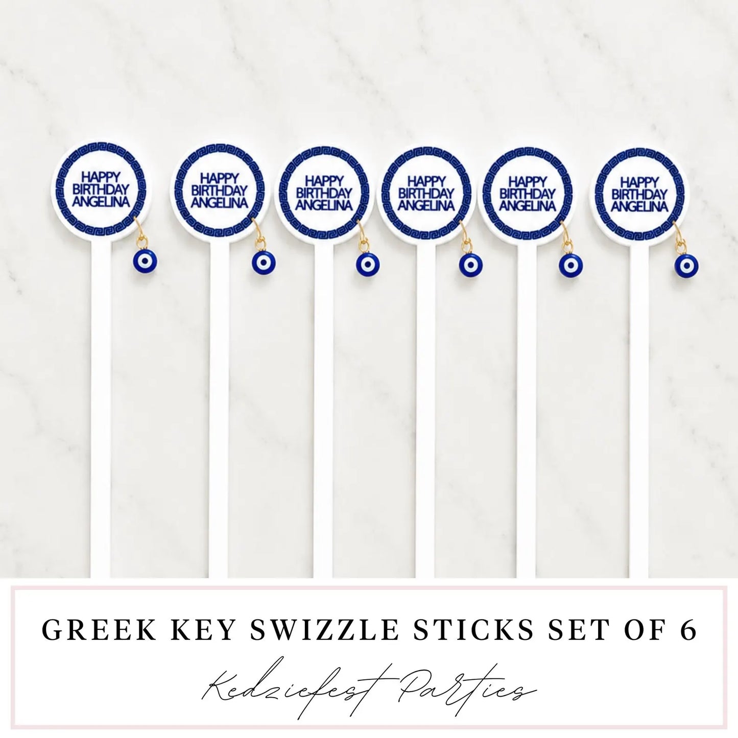 Evil Eye Swizzle Stick Set of 6