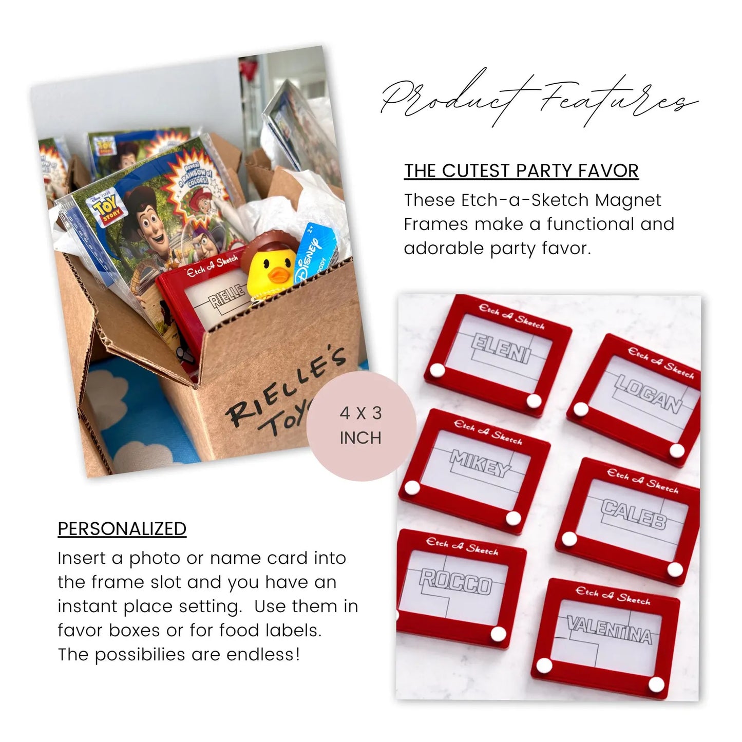 Etch-A-Sketch Magnetic Frame: Toy Story Inspired Party Favor, Retro Toy Decor