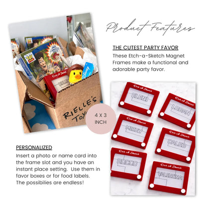 Etch-A-Sketch Magnetic Frame: Toy Story Inspired Party Favor, Retro Toy Decor