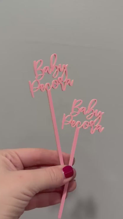 Custom Name Swizzle Stick: Diaper Party Cocktail Drink Stirrer