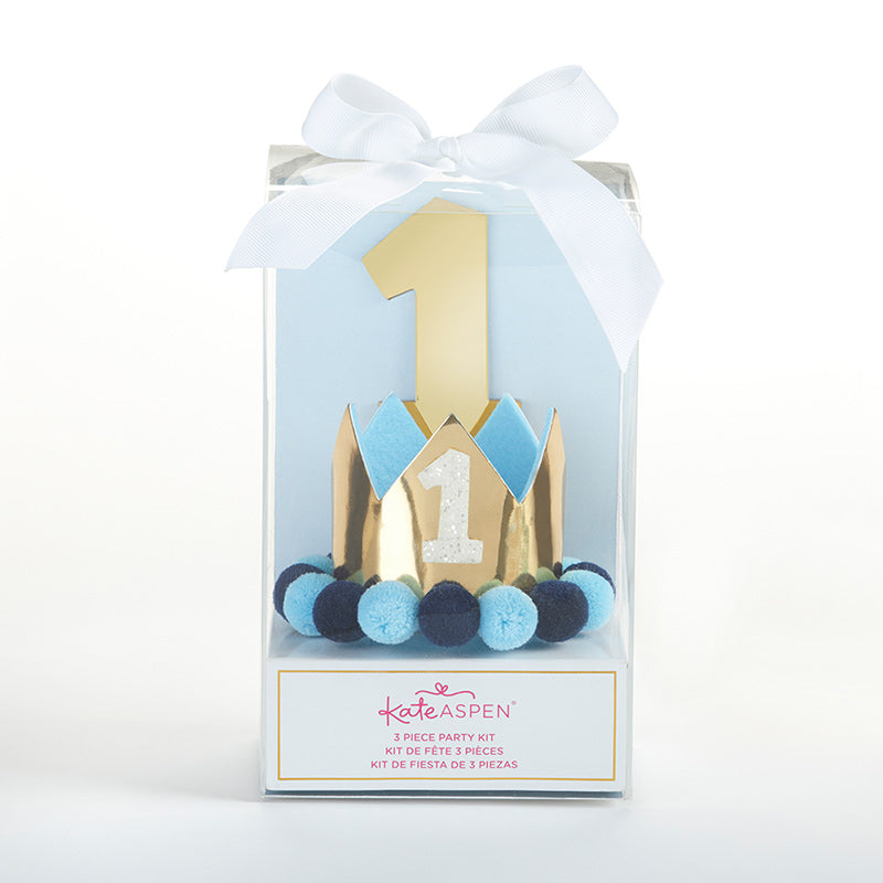 1st Birthday Decor Kit - Blue & Gold