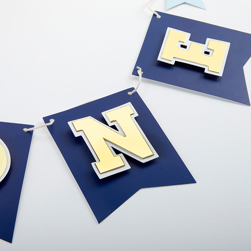 1st Birthday Decor Kit - Blue & Gold