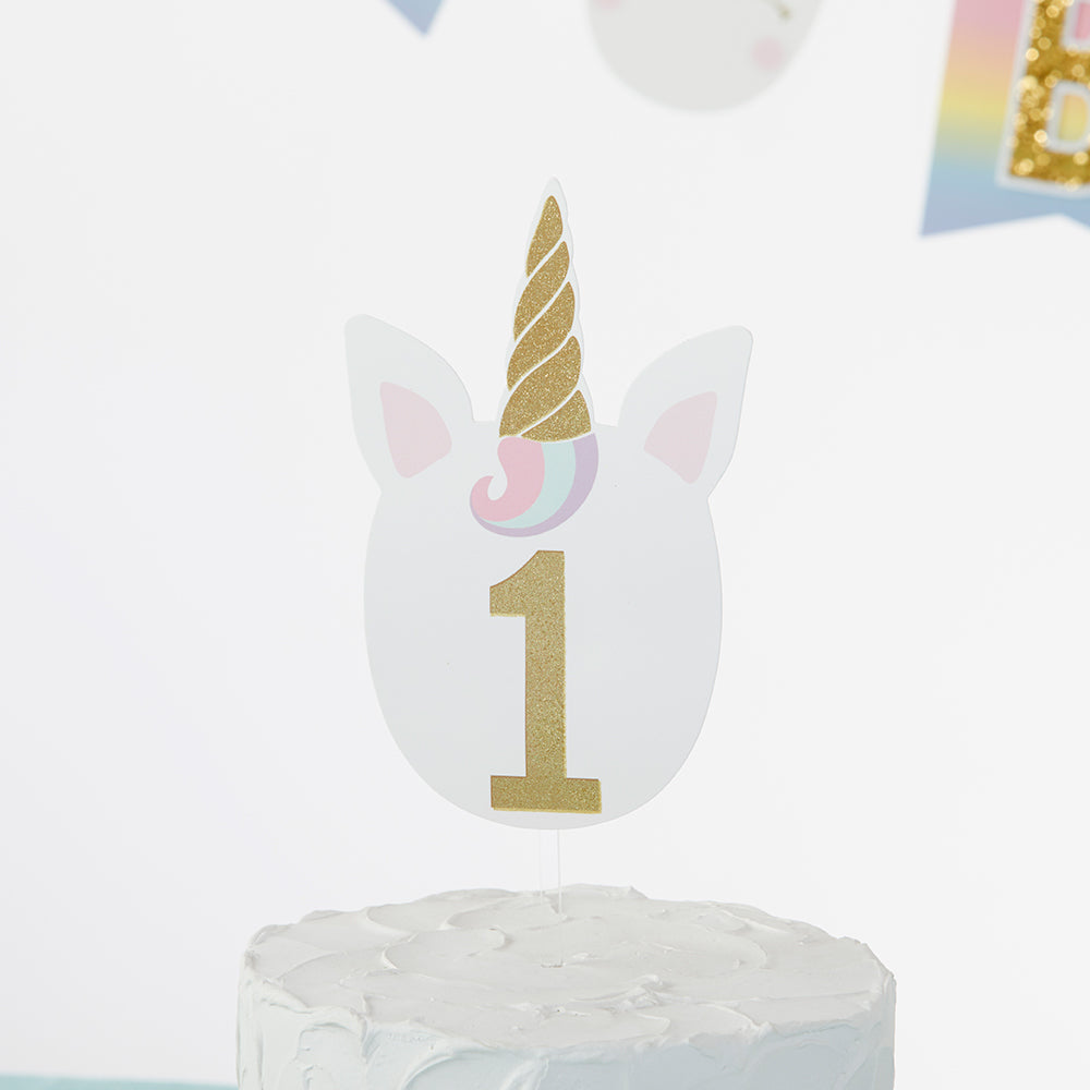 Gold Glitter Unicorn Happy Birthday Decor Kit