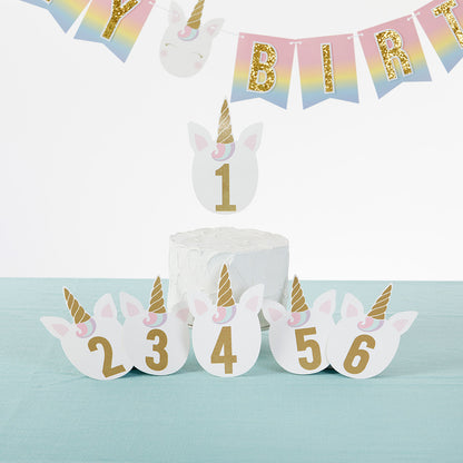 Gold Glitter Unicorn Happy Birthday Decor Kit