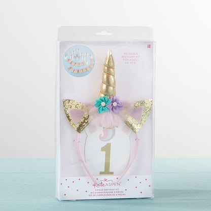 Gold Glitter Unicorn Happy Birthday Decor Kit
