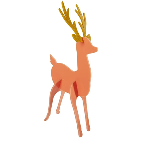 Acrylic Reindeer- Pink/Peach/Orange (Set of 3)