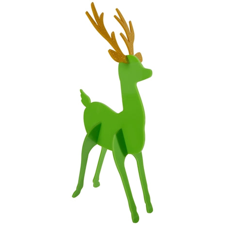 Acrylic Reindeer- Green/Blue (Set of 3)