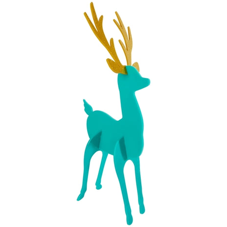 Acrylic Reindeer- Green/Blue (Set of 3)