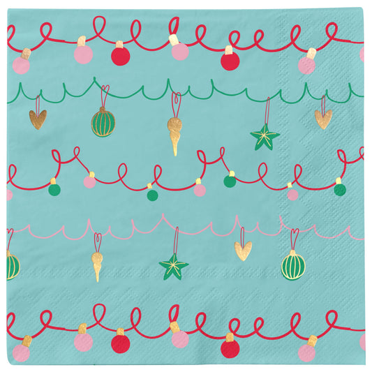 Lunch Napkin Deck the Halls Foil 2 Ply/16pk