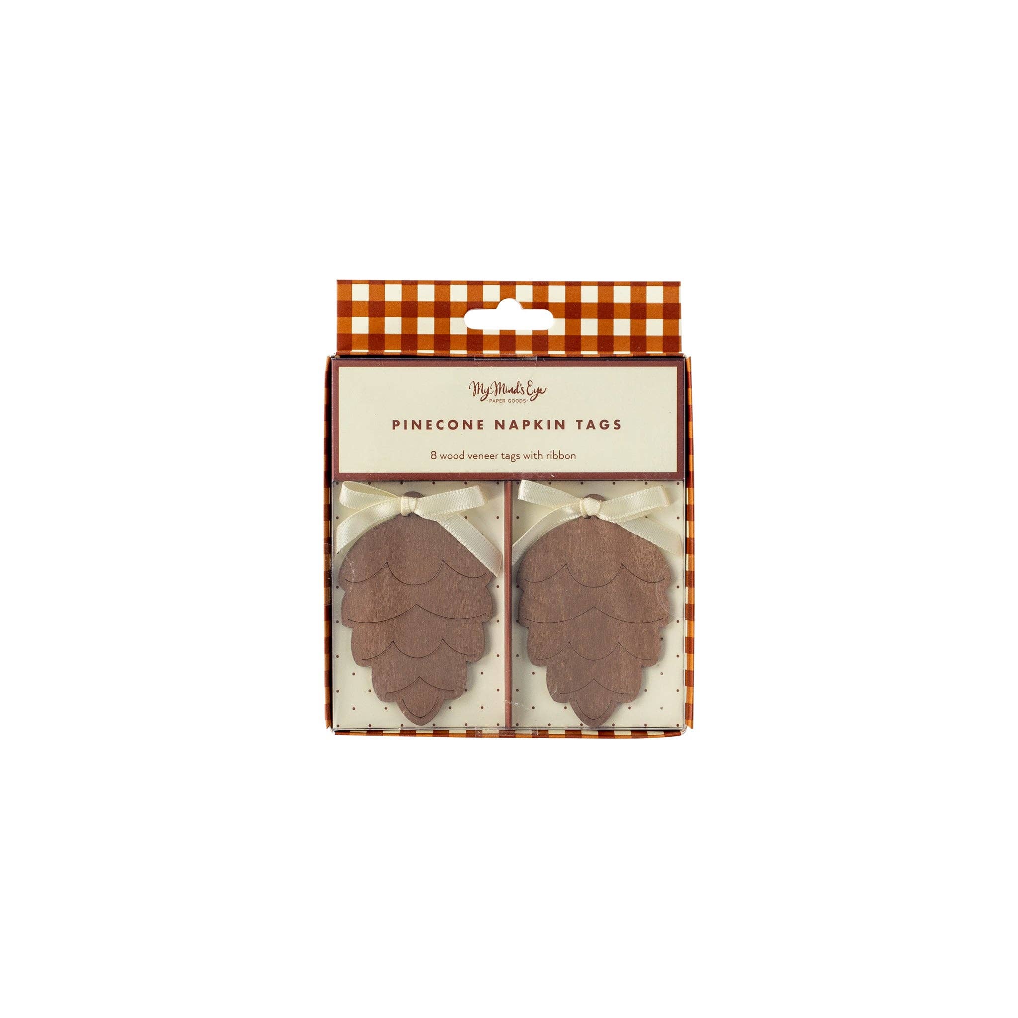 THP916 - Harvest Wooden Pine Cone Napkin Tags