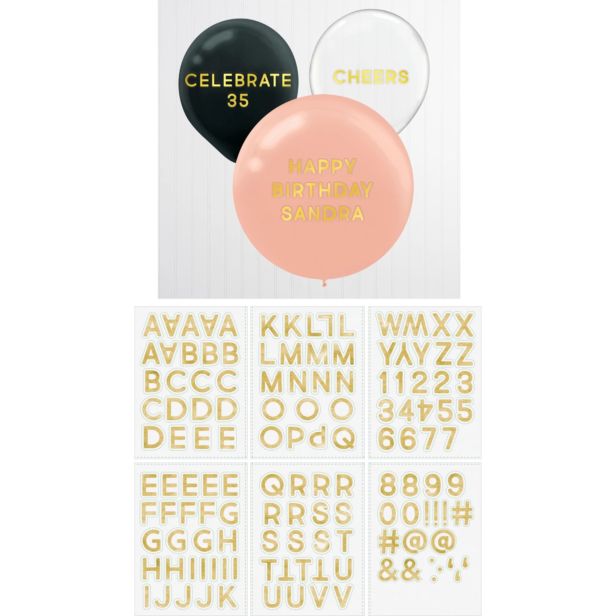 Gold Balloon Sticker Set