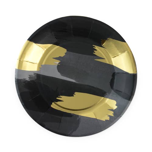 Brushstroke Noir Appetizer Plates (8)