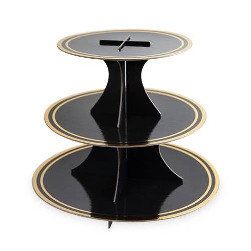Noir and Gold Paper Cake Stand