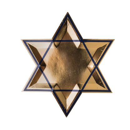Star of David Plates, Gold (8)