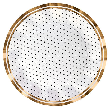 Blanc & Noir Wavy Paper Dinner Plate (8)