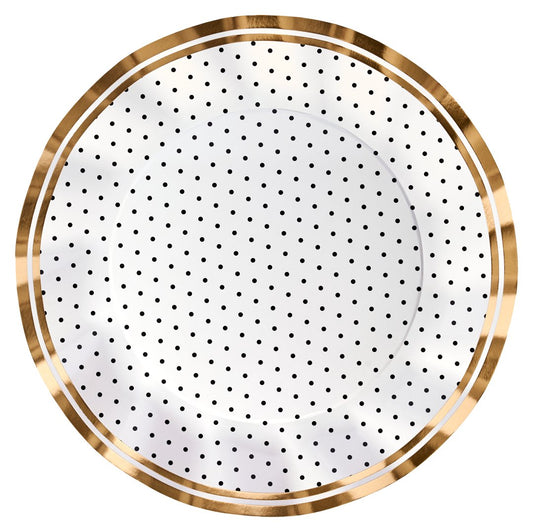 Blanc & Noir Wavy Paper Dinner Plate (8)