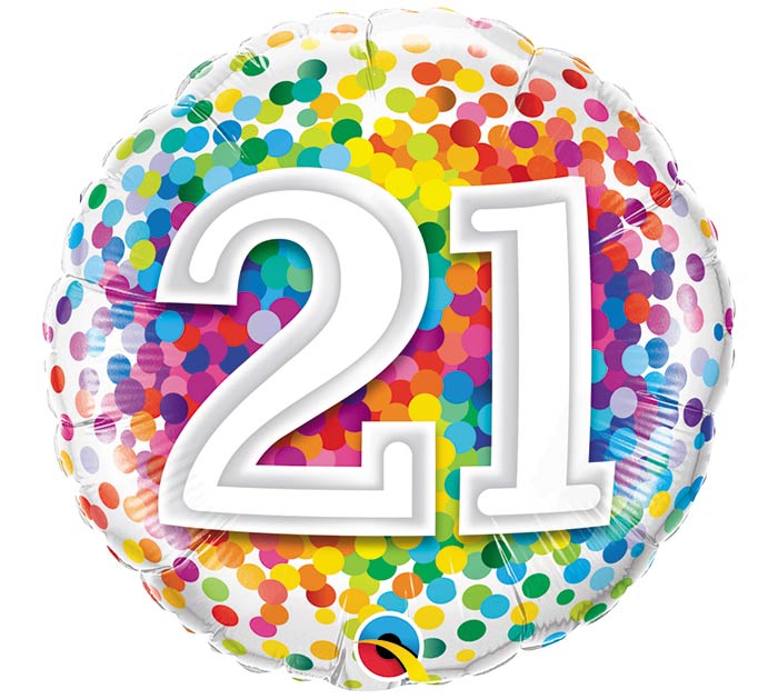 Birthday Milestone Rainbow Confetti 18" Balloon
