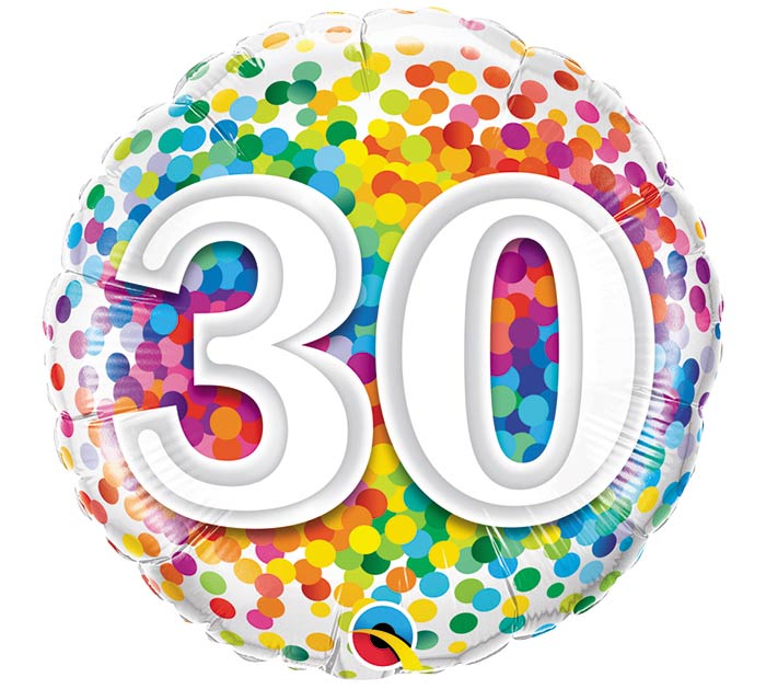 Birthday Milestone Rainbow Confetti 18" Balloon