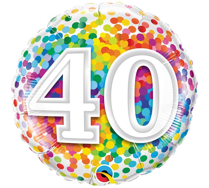 Birthday Milestone Rainbow Confetti 18" Balloon