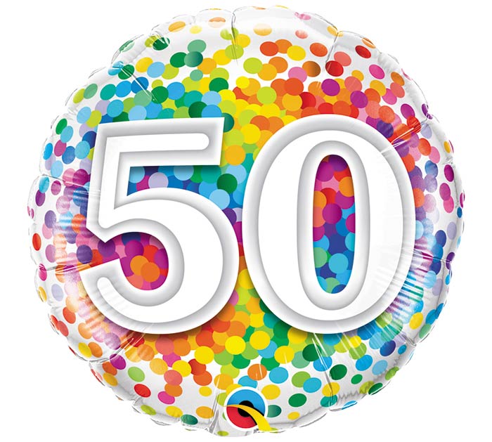 Birthday Milestone Rainbow Confetti 18" Balloon