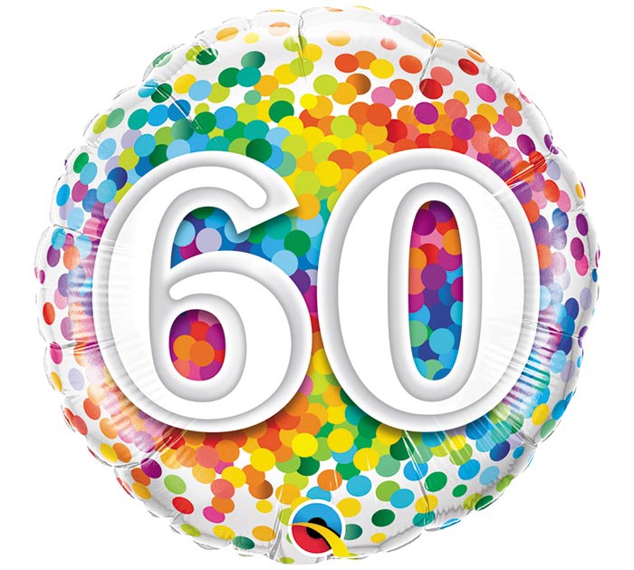 Birthday Milestone Rainbow Confetti 18" Balloon