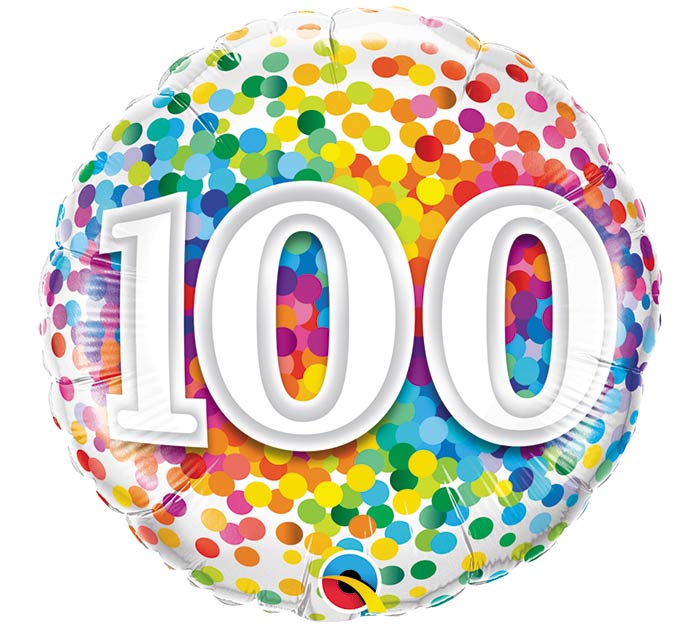 Birthday Milestone Rainbow Confetti 18" Balloon