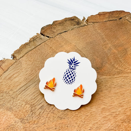 Campfire Enamel Stud Earrings