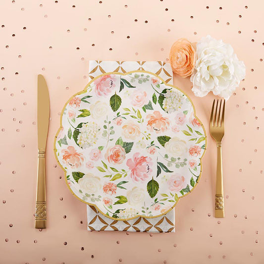 Floral 9in Premium Paper Plates (8)