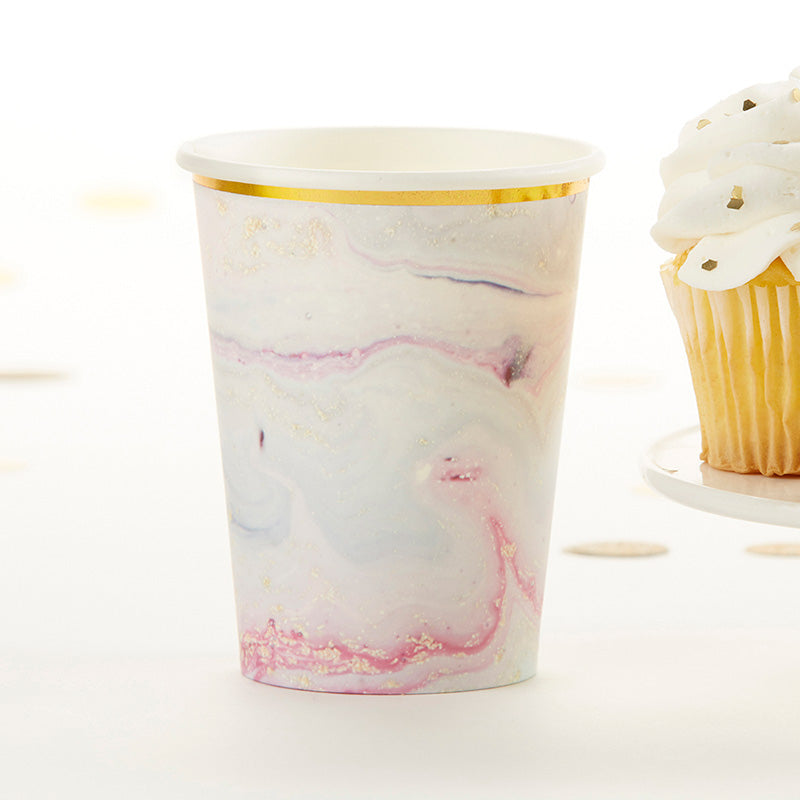 Marbleized 8oz Paper Cups (8)
