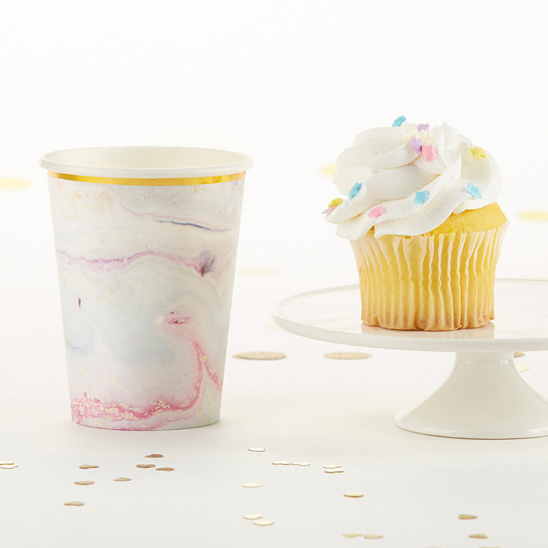 Marbleized 8oz Paper Cups (8)