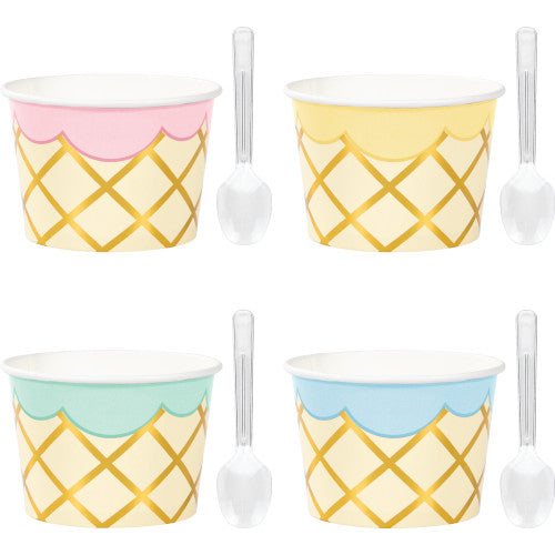Ice Cream Party Treat Cups with Spoons (8)
