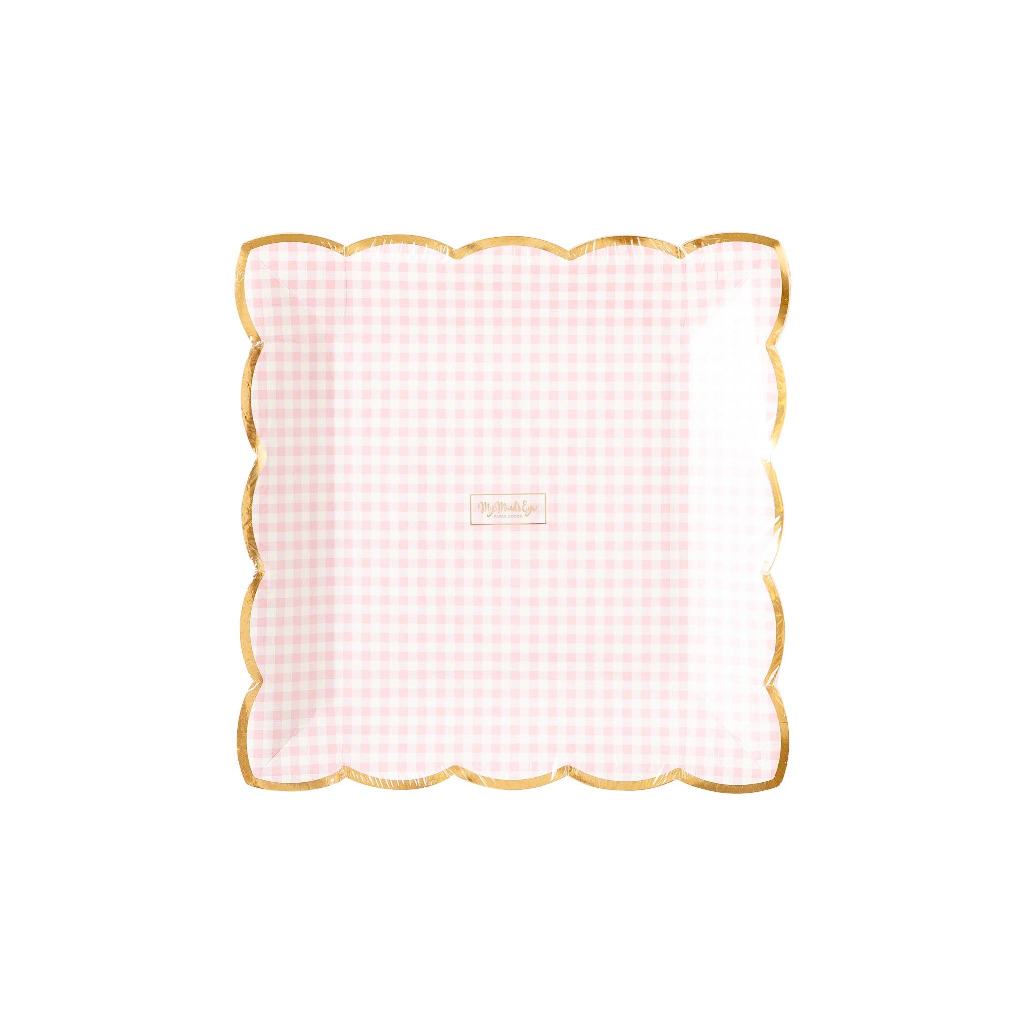 Pink Gingham Plate (8)