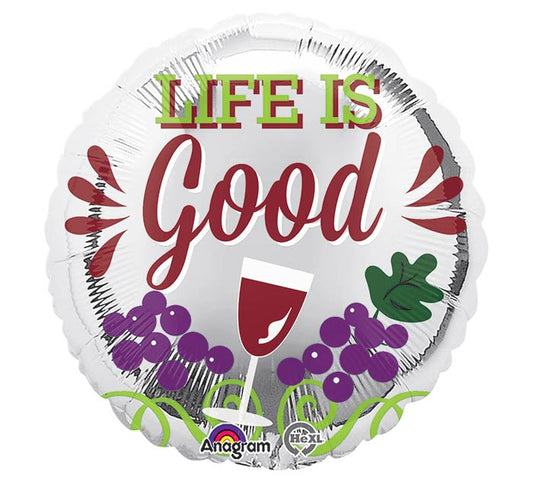 Life is Good Wine Balloon